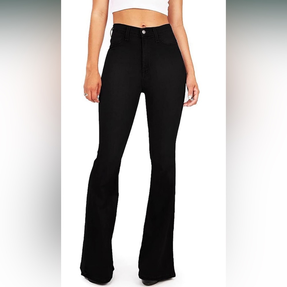 Women’s Black High Waisted Flare Bottom Jeans